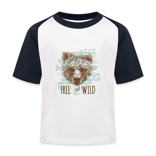 Kinderen baseball T-shirt - wit/navy