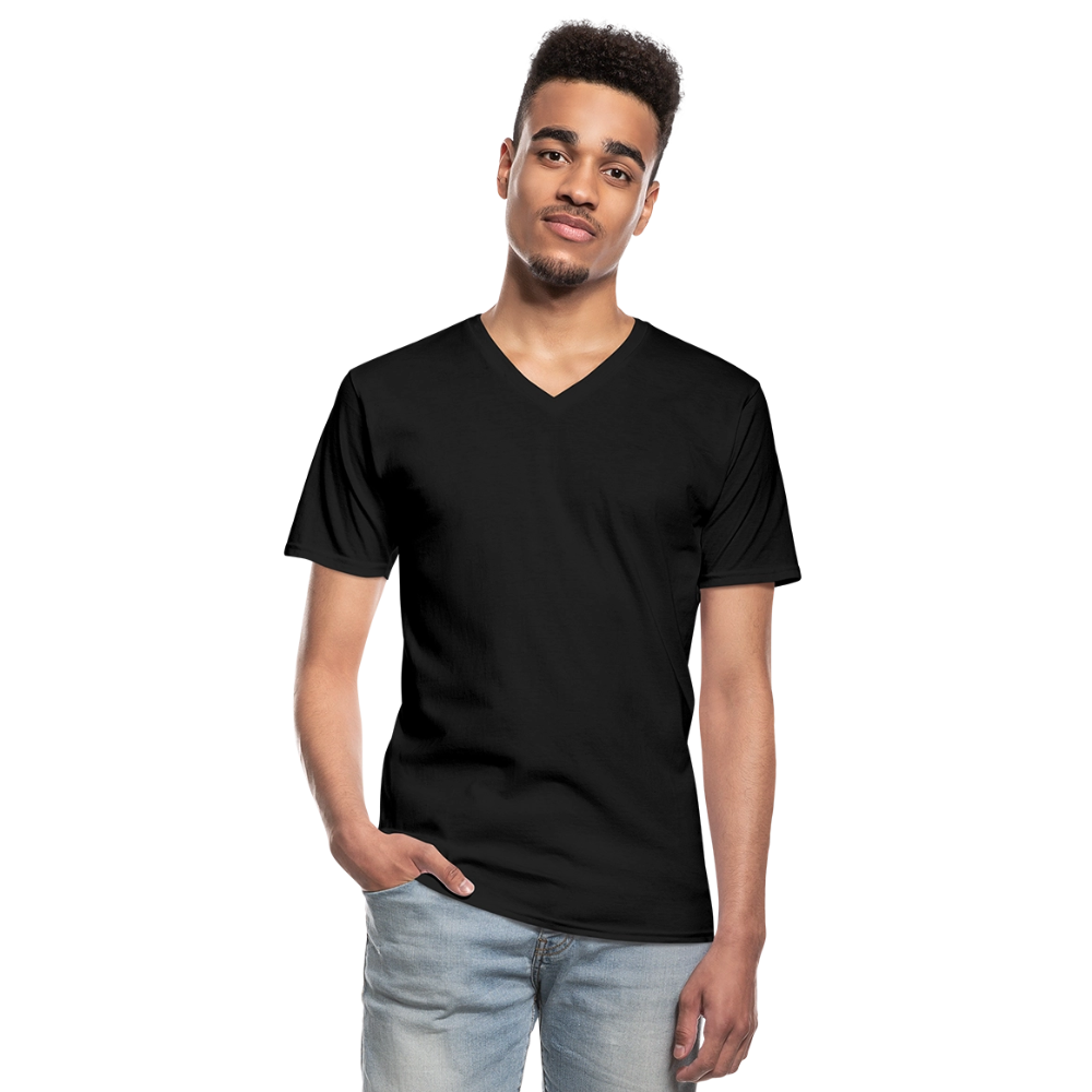 Klassiek mannen T-shirt met V-hals - zwart