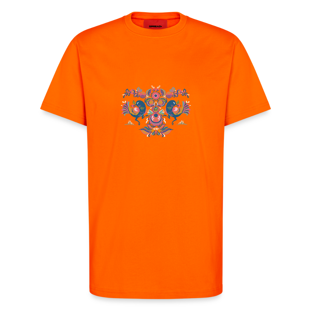 Organic relaxed T-shirt made in EU - SUNSET ORANGE