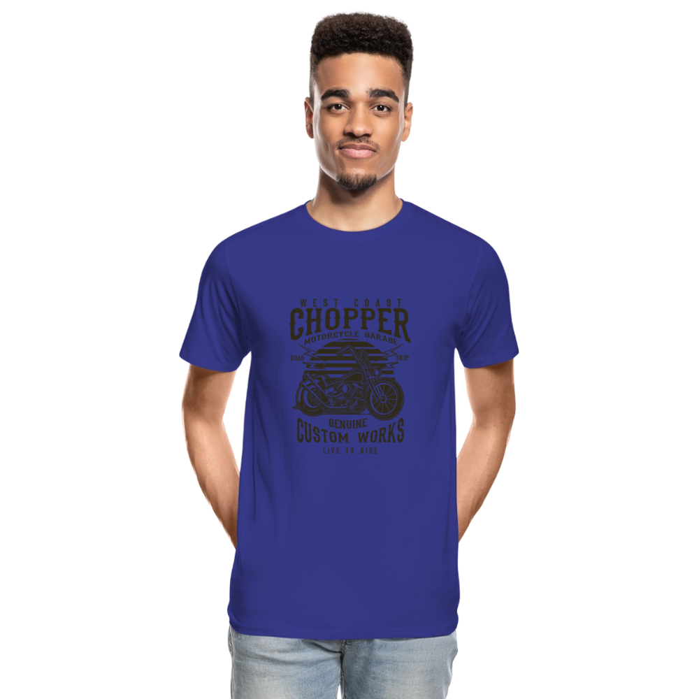 Mannen premium biologisch T-shirt - koningsblauw