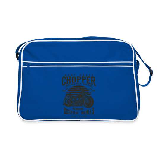 Retro-tas - blauw/wit