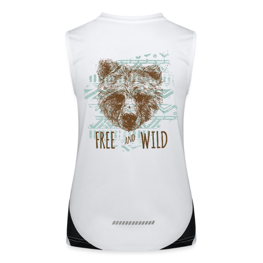 Functionele contrasterende tanktop voor vrouwen - wit/zwart