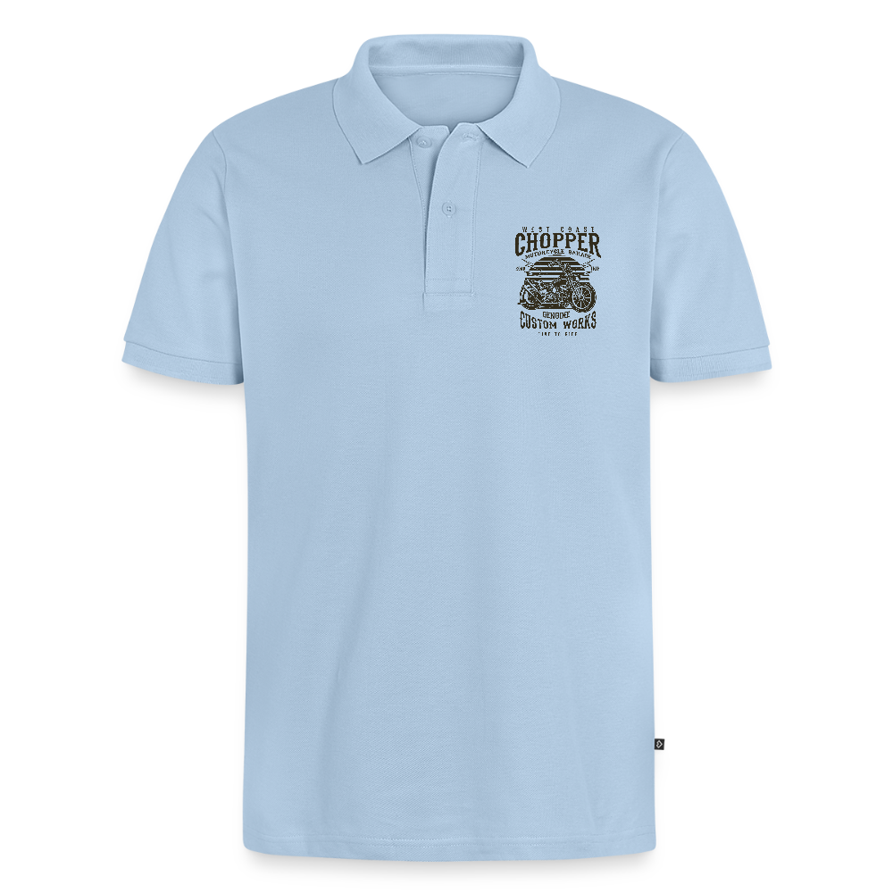 Mannen Premium Bio Poloshirt - lichtblauw