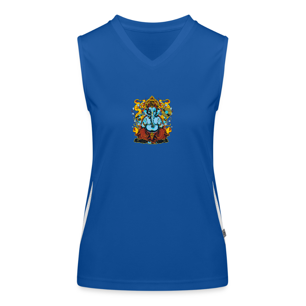 Functionele contrasterende tanktop voor vrouwen - royal/wit