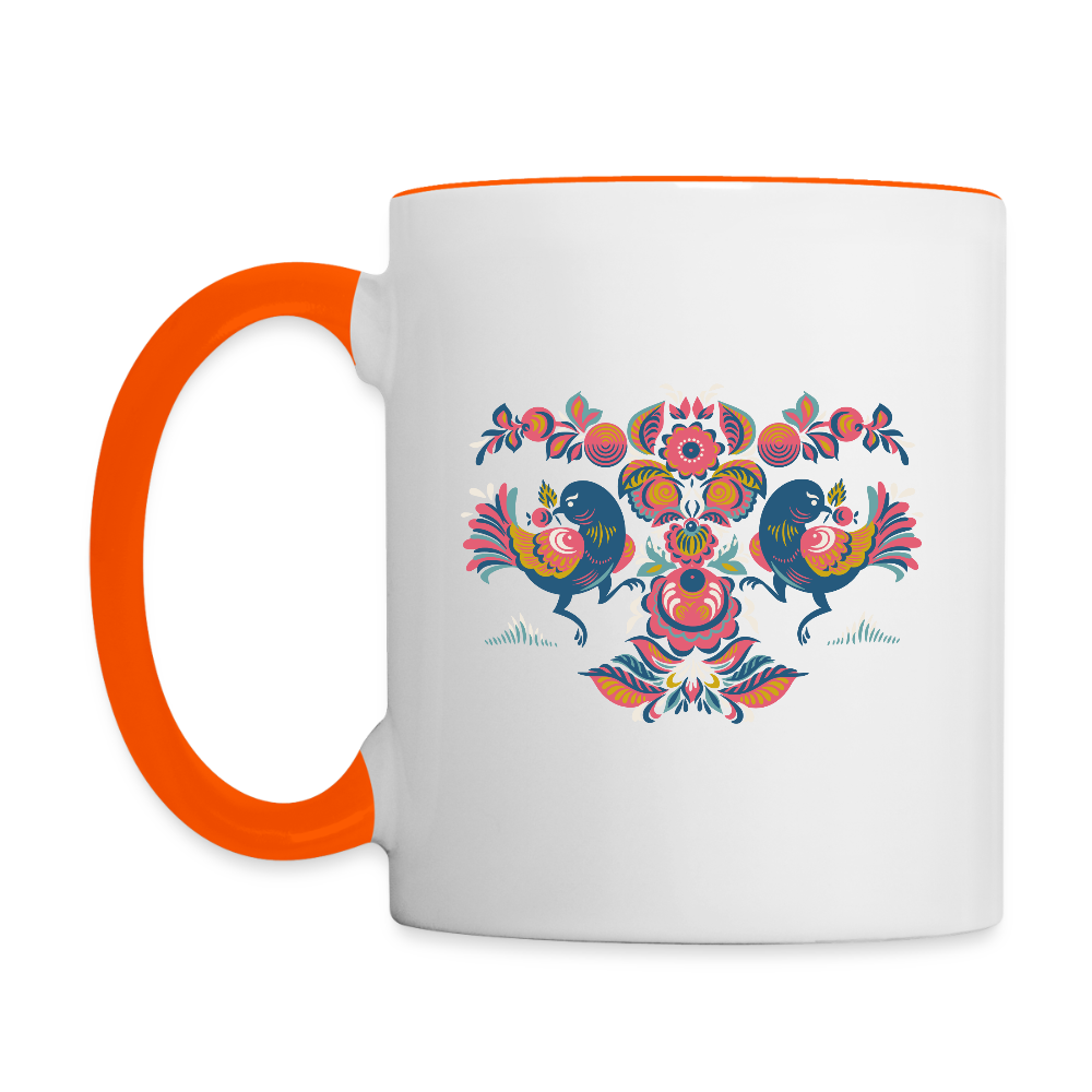 Mok tweekleurig - wit/oranje