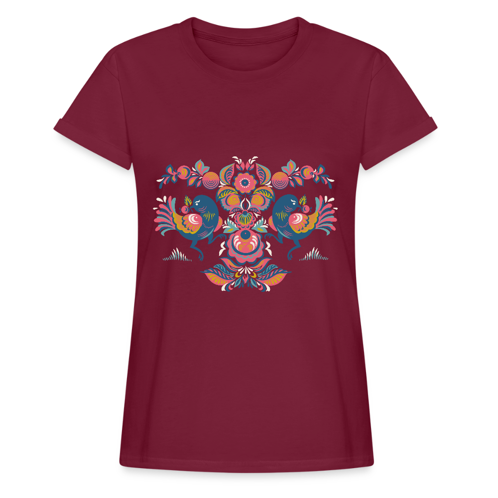 Vrouwen oversize T-shirt - bordeaux