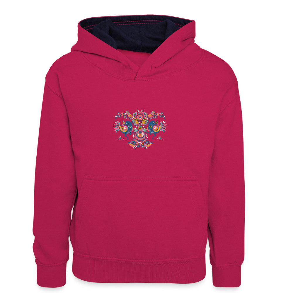 Teenager contrast-hoodie - roze/navy