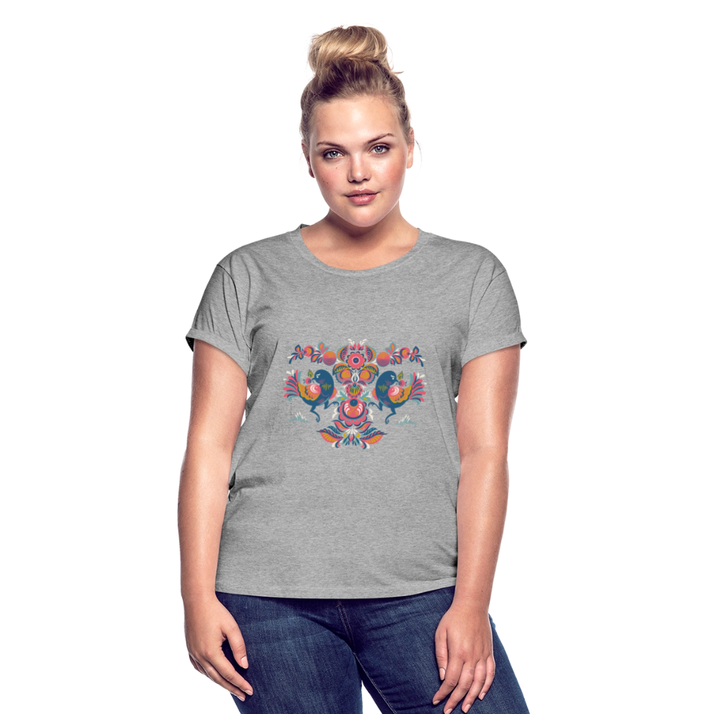 Vrouwen oversize T-shirt - grijs gemêleerd