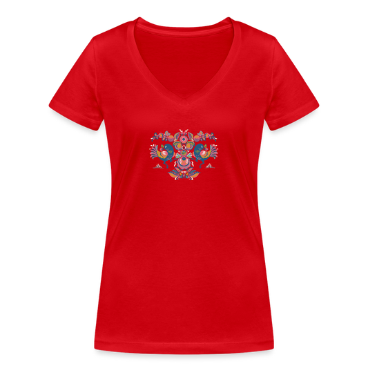 Vrouwen bio T-shirt met V-hals van Stanley & Stella - rood