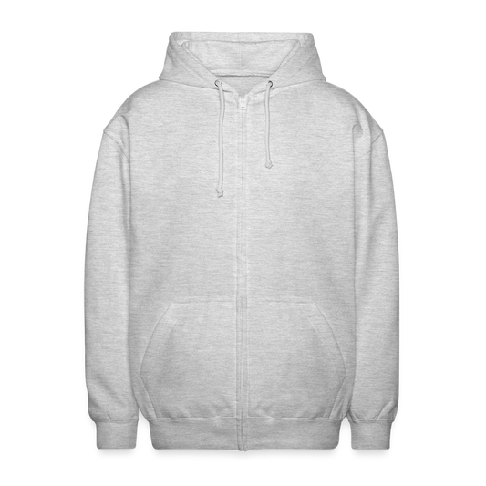 Uniseks zip hoodie - lichtgrijs gemêleerd