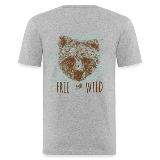 Mannen slim fit T-shirt - grijs gemêleerd
