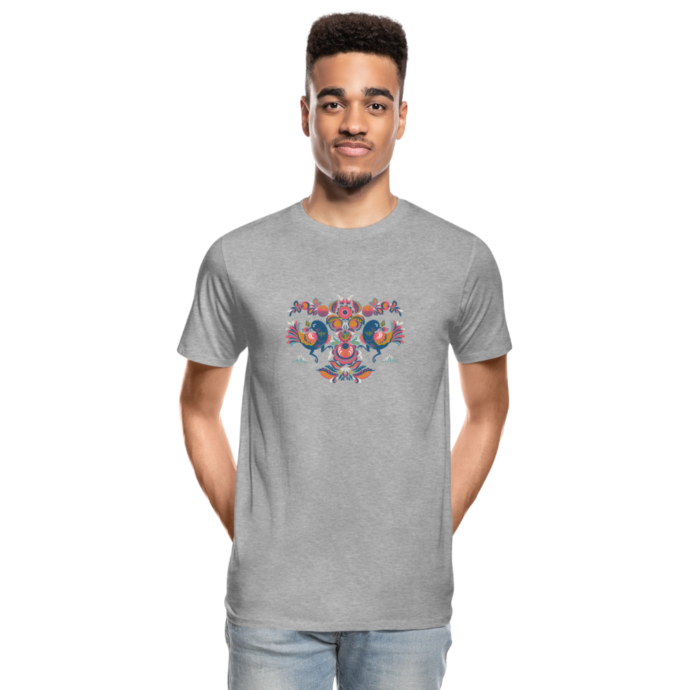 Mannen premium biologisch T-shirt - grijs gemêleerd