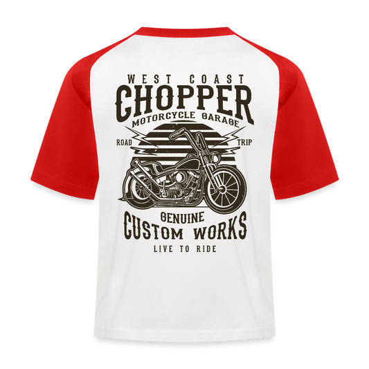 Kinderen baseball T-shirt - wit/rood