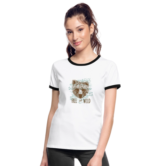 Vrouwen contrastshirt - wit/zwart