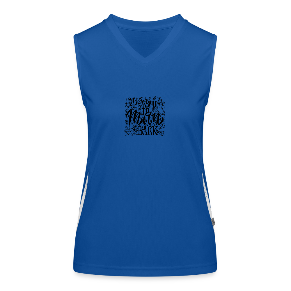 Functionele contrasterende tanktop voor vrouwen - royal/wit
