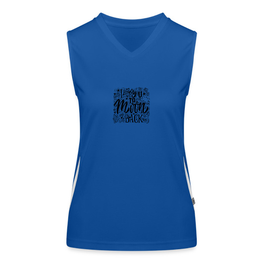 Functionele contrasterende tanktop voor vrouwen - royal/wit