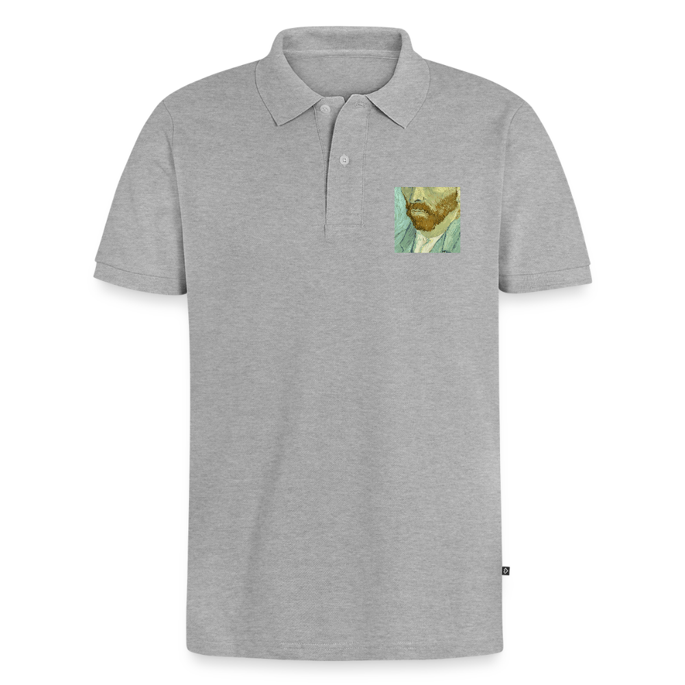 Mannen Premium Bio Poloshirt - grijs gemêleerd