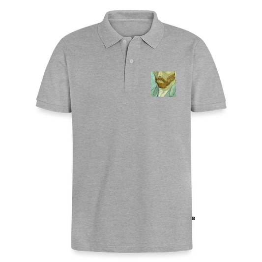 Mannen Premium Bio Poloshirt - grijs gemêleerd