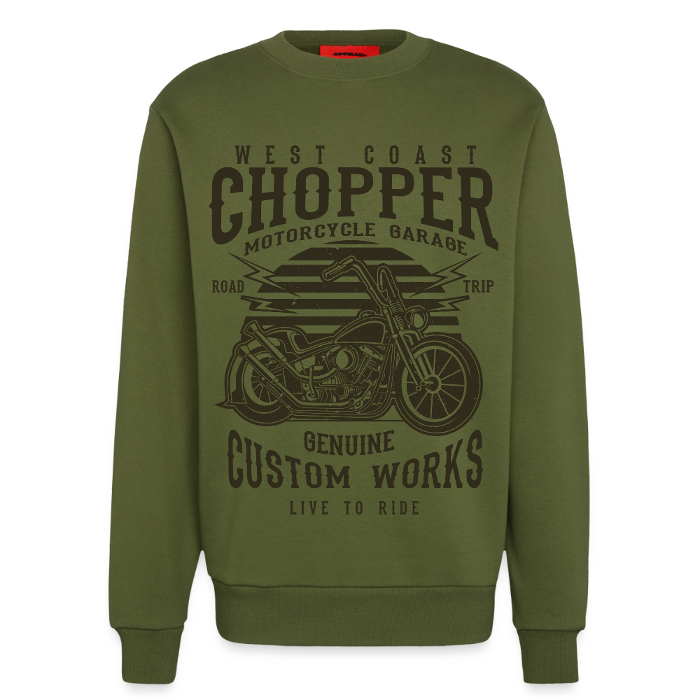 Organic relaxed crewneck made in EU - MOSS GREEN