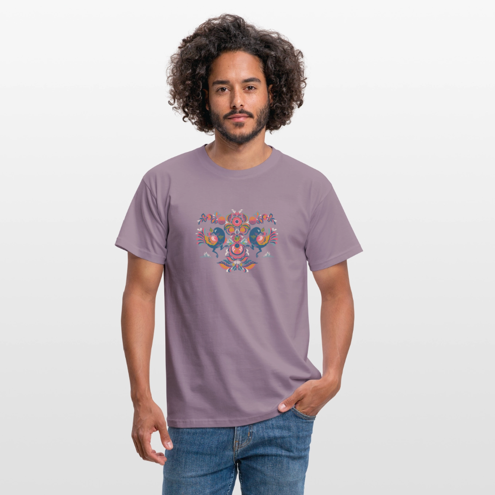 Mannen T-shirt - paarsgrijs 