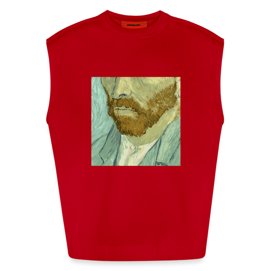 Heavyweight oversized organic tanktop made in EU Unisex - rood