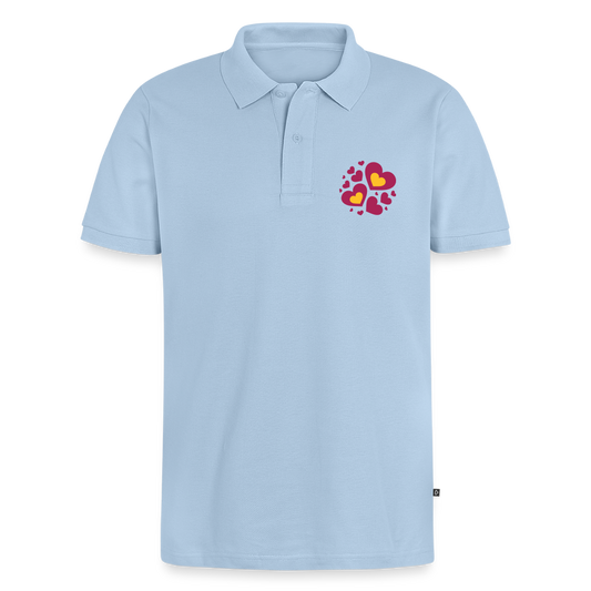 Mannen Premium Bio Poloshirt - lichtblauw