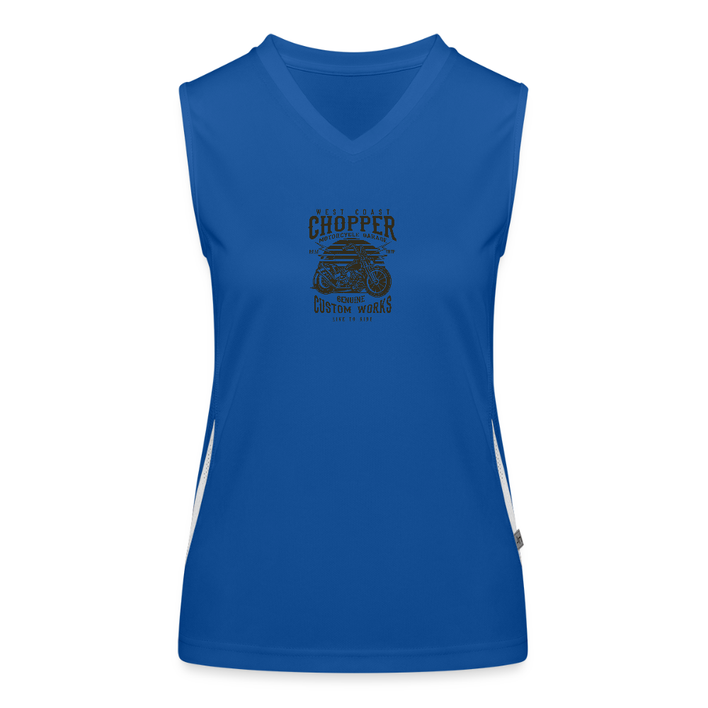 Functionele contrasterende tanktop voor vrouwen - royal/wit