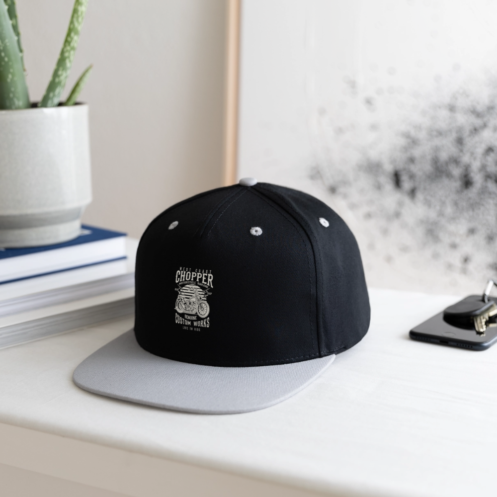 Contrast snapback cap - zwart/grijs