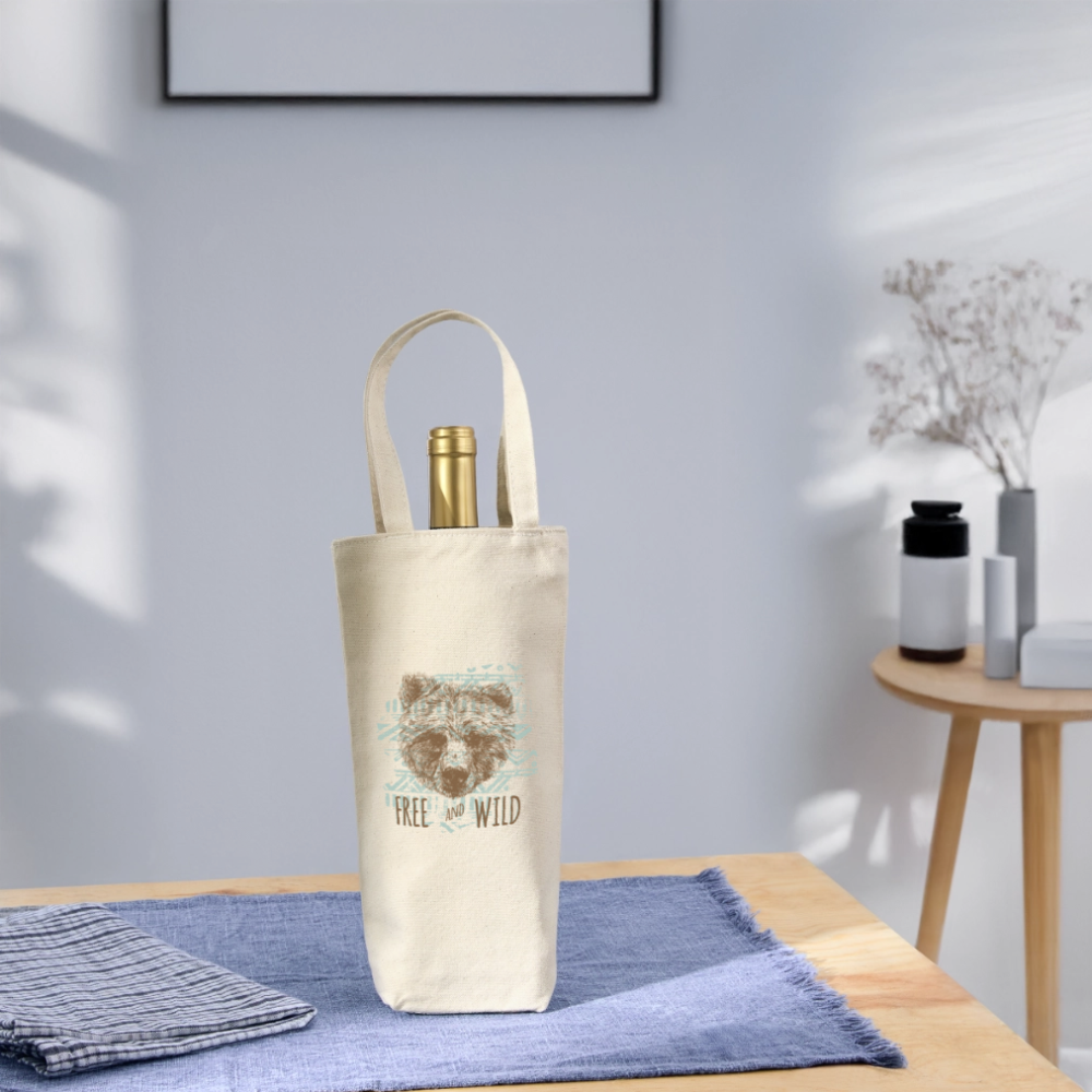 Cadeauzak voor flessen - nature