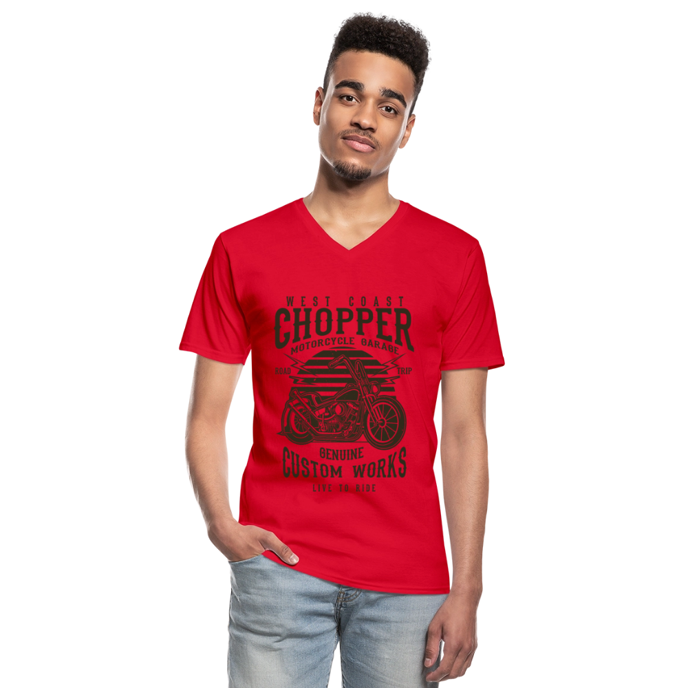 Klassiek mannen T-shirt met V-hals - rood