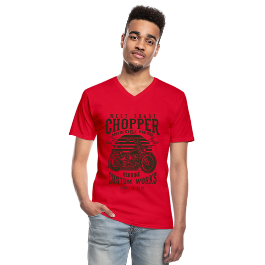 Klassiek mannen T-shirt met V-hals - rood