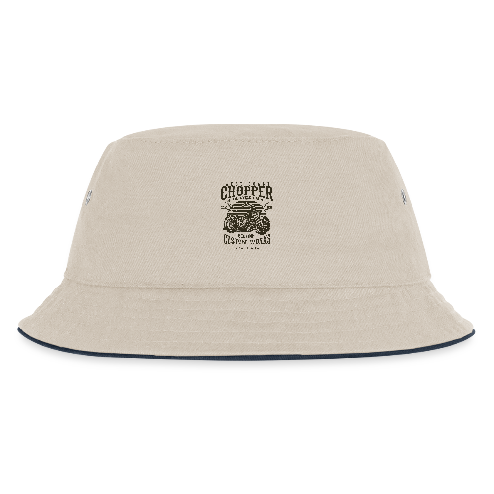 Kinder bucket hat - natuur/navy