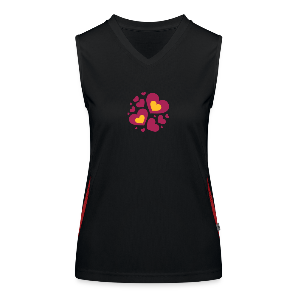 Functionele contrasterende tanktop voor vrouwen - zwart/rood