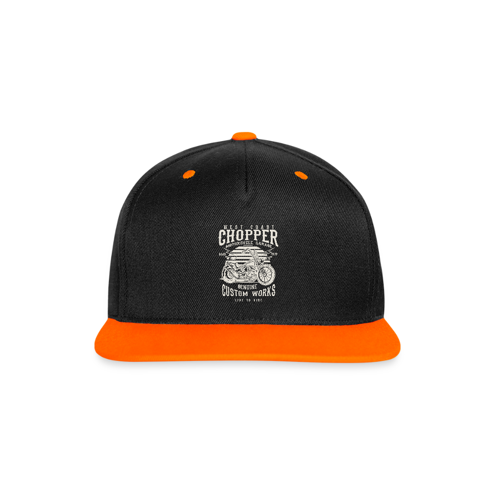 Contrast snapback cap - zwart/neonoranje