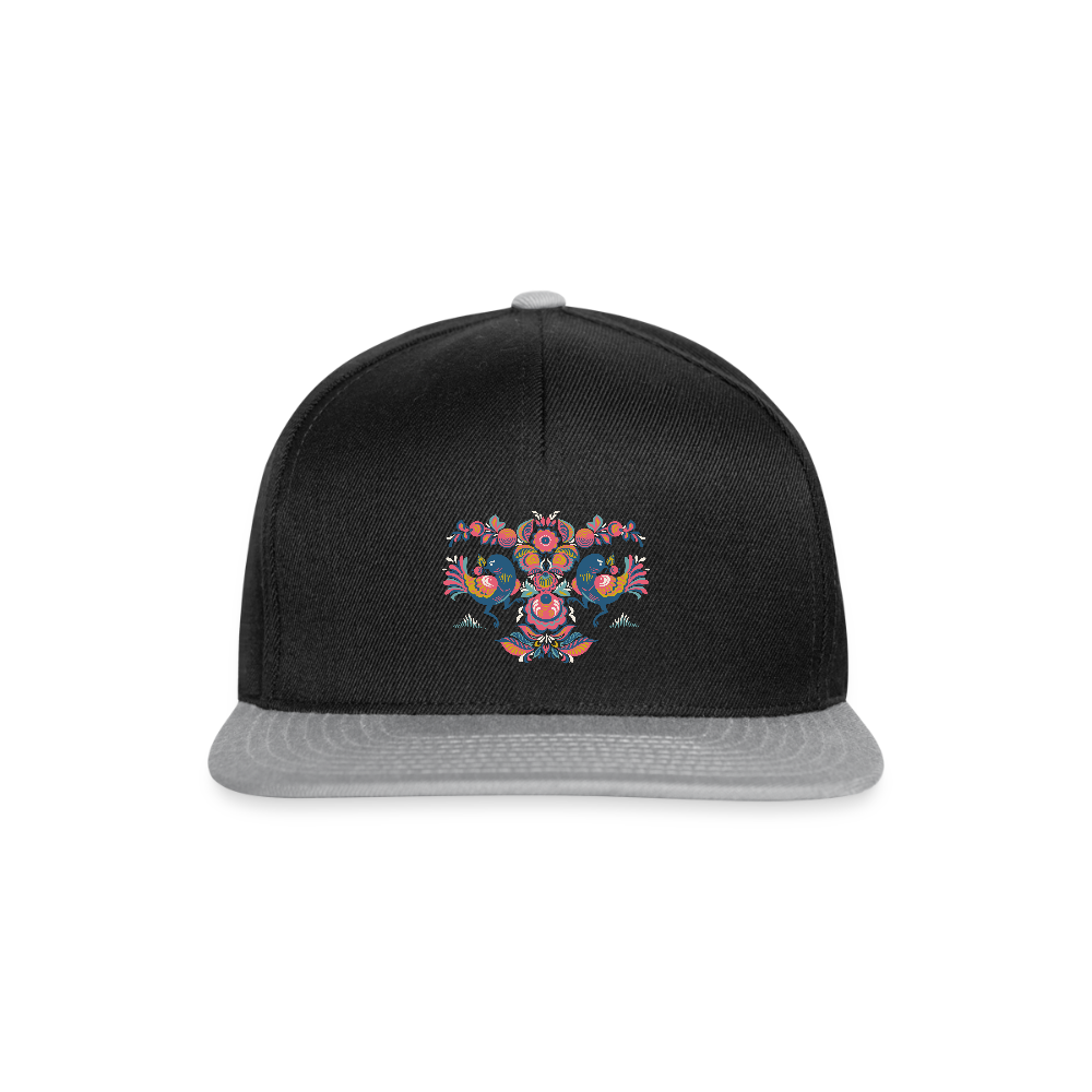 Snapback cap - zwart/grijs