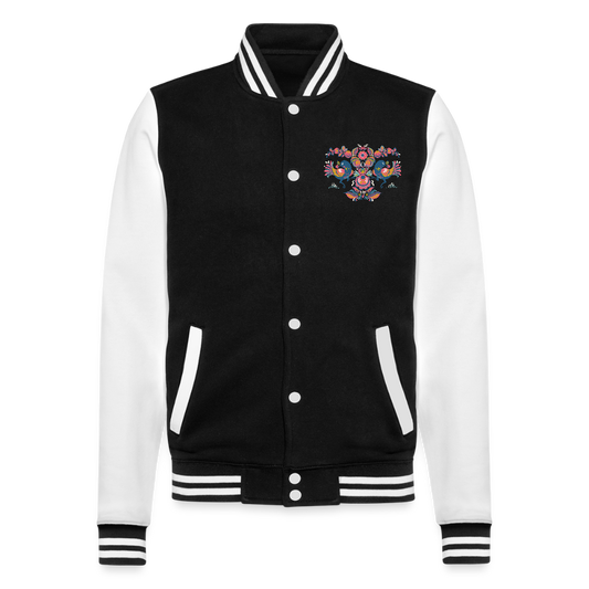 College sweatjacket - zwart/wit