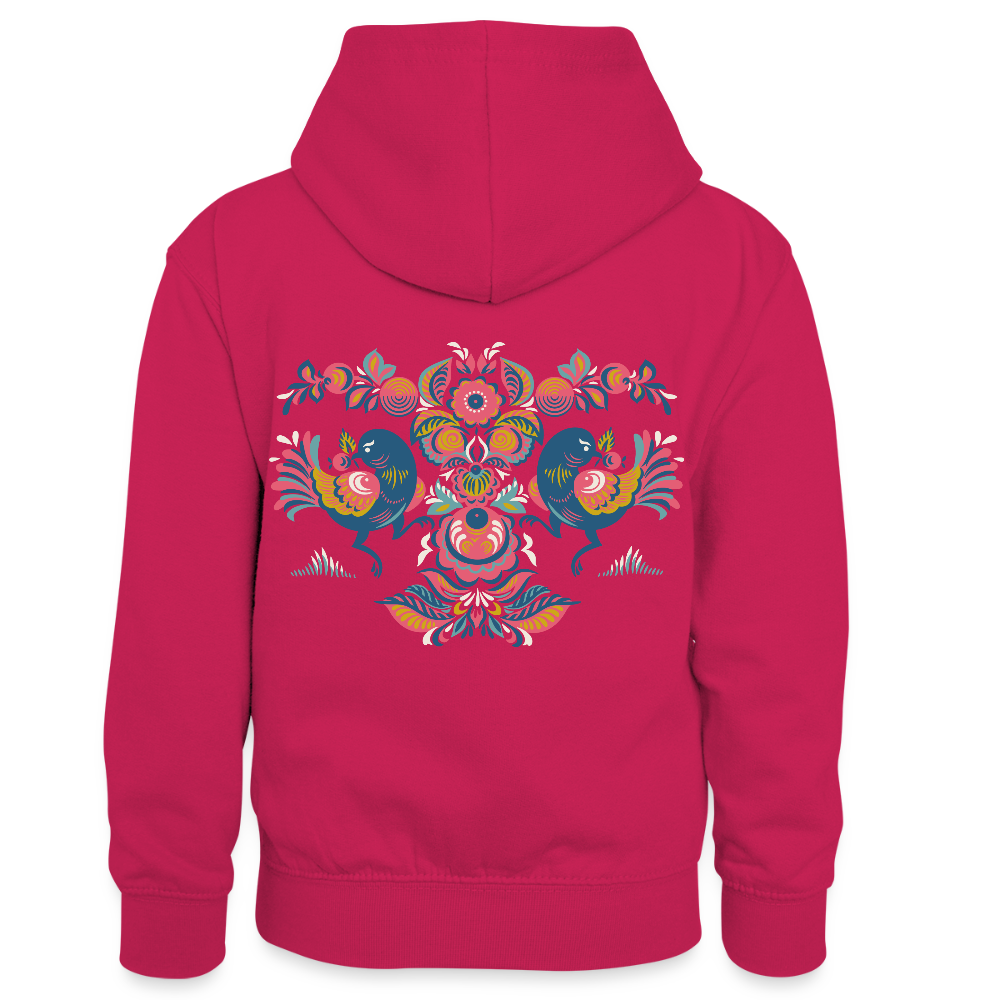 Teenager contrast-hoodie/kinderen contrast-hoodie - roze/navy