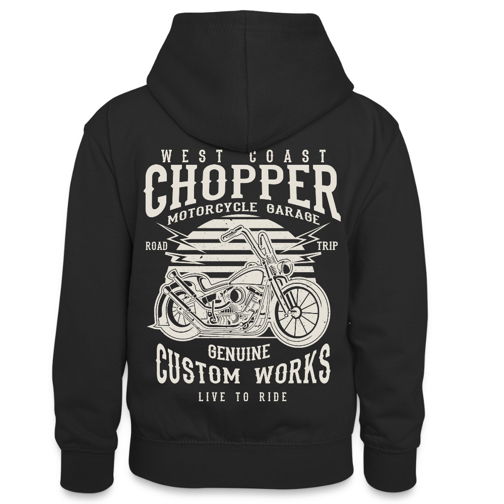 Teenager contrast-hoodie - zwart/grijs gemêleerd