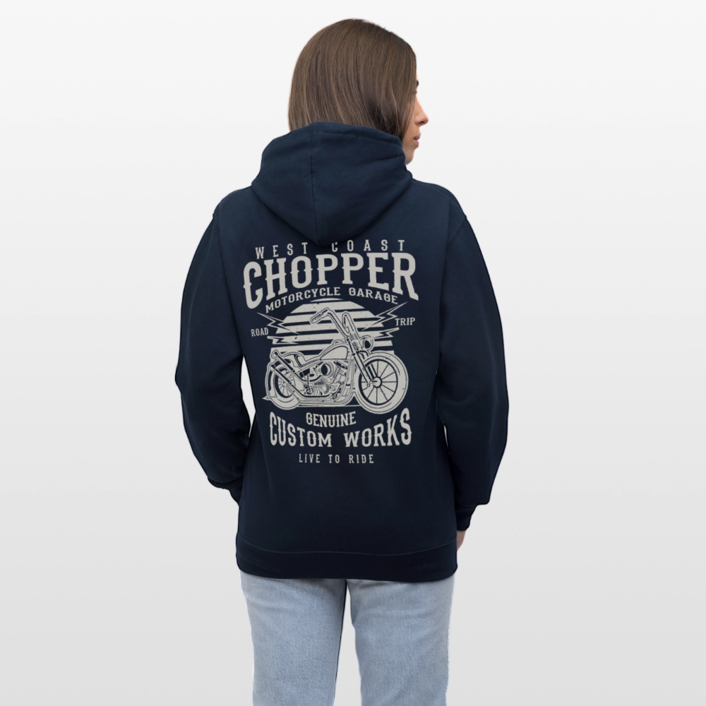 Contrast hoodie - navy/rood