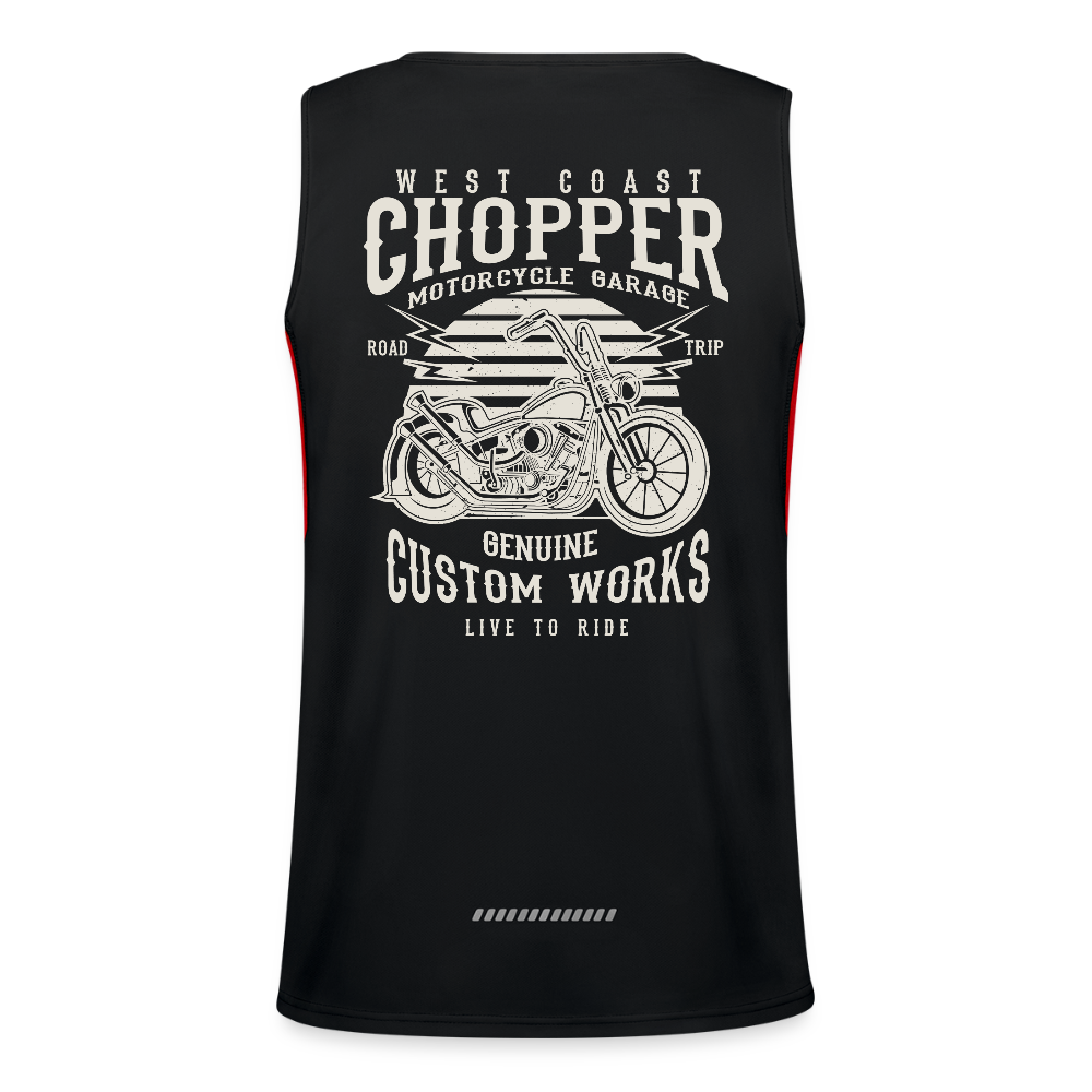 Functionele contrasterende tanktop voor mannen - zwart/rood