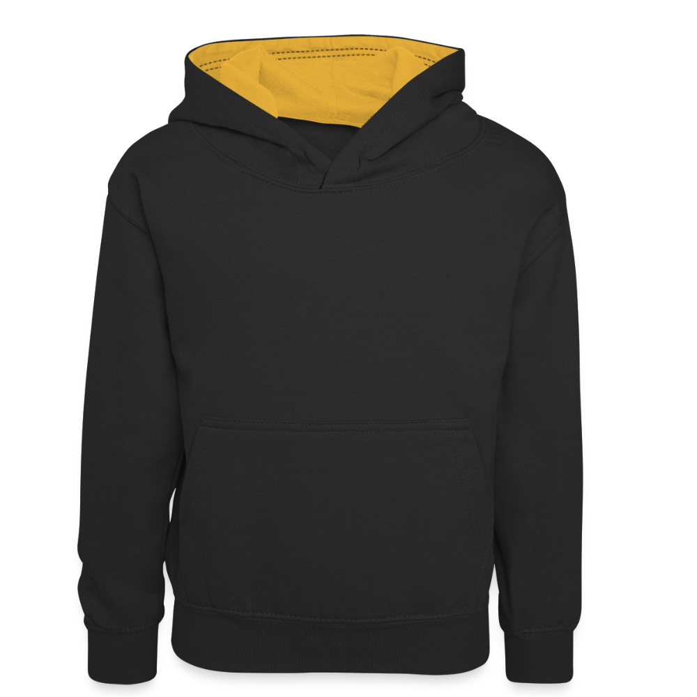 Teenager contrast-hoodie/kinderen contrast-hoodie - zwart/goud