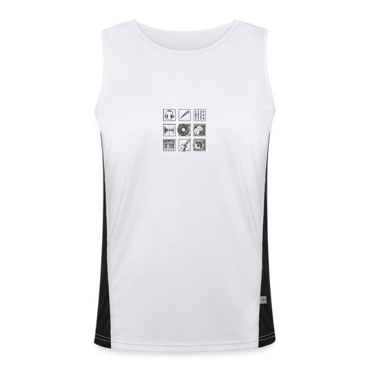 Functionele contrasterende tanktop voor mannen - wit/zwart