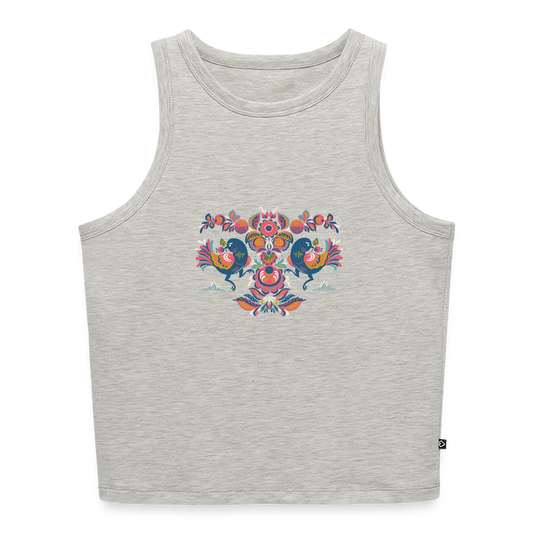 Vrouwen cropped tanktop - grijs gemêleerd