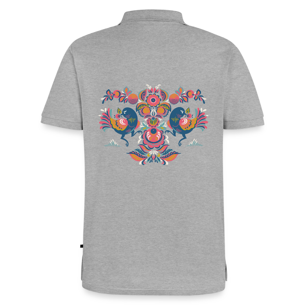 Mannen Premium Bio Poloshirt - grijs gemêleerd