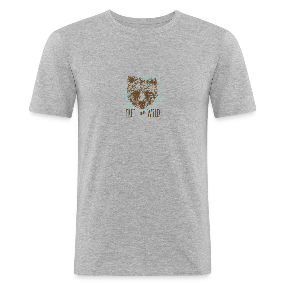 Mannen slim fit T-shirt - grijs gemêleerd