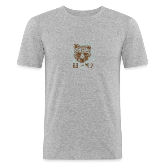 Mannen slim fit T-shirt - grijs gemêleerd