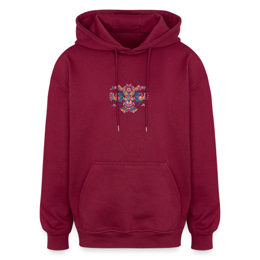 Oversized uniseks hoodie - bourgognerood