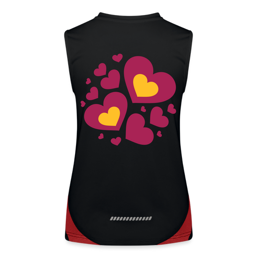 Functionele contrasterende tanktop voor vrouwen - zwart/rood