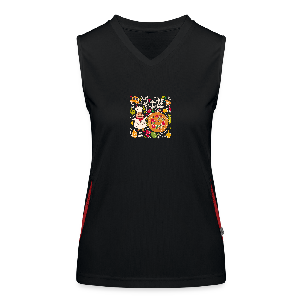 Functionele contrasterende tanktop voor vrouwen - zwart/rood