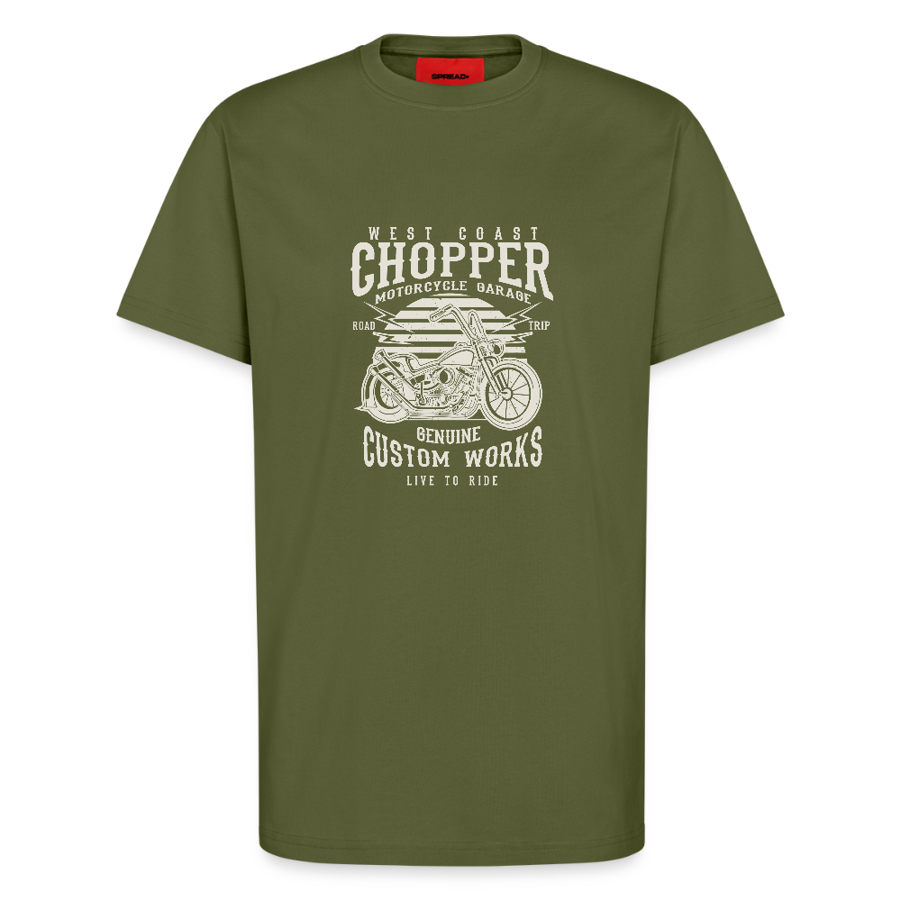 Organic relaxed T-shirt made in EU - MOSS GREEN